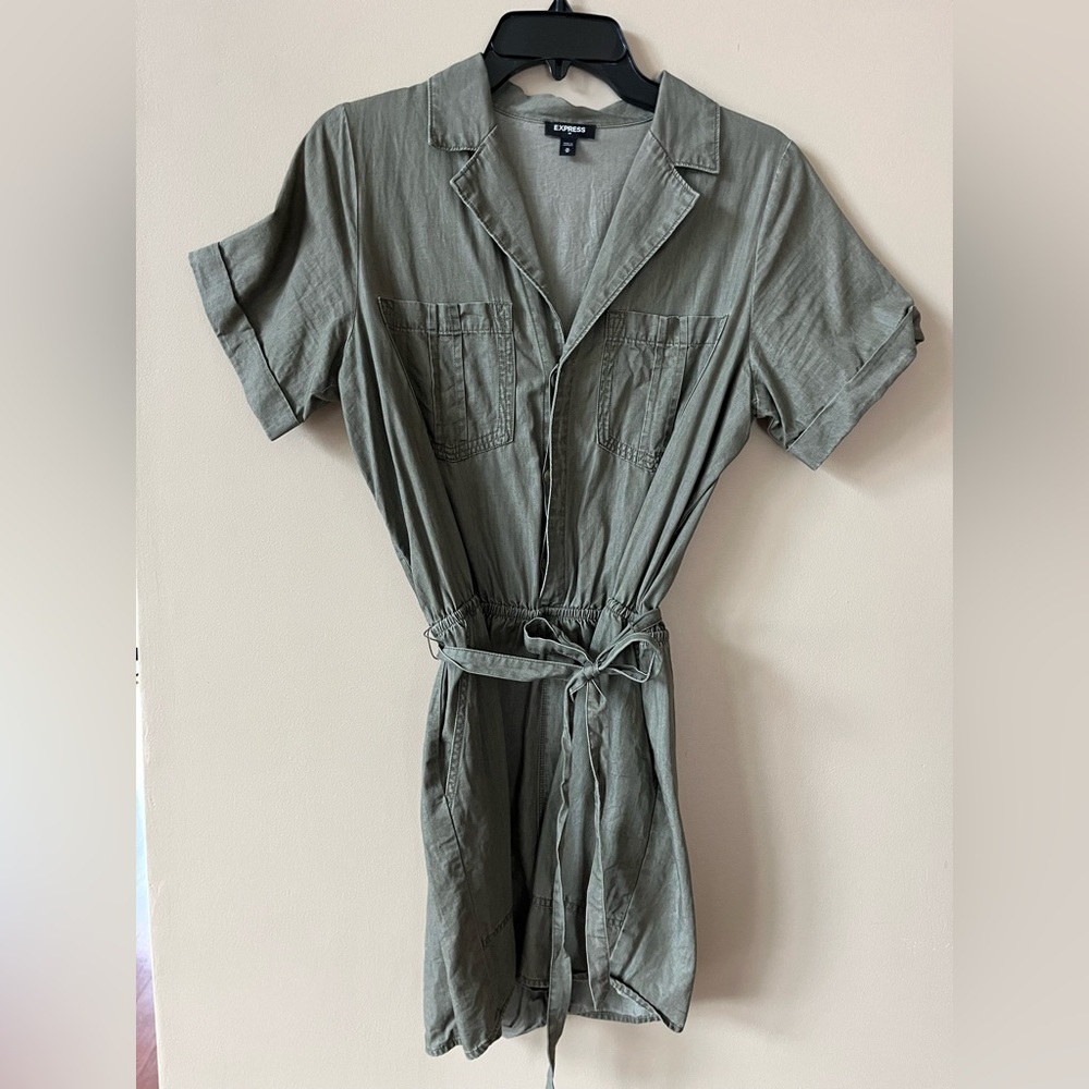 NEVER WORN. Express Romper. Army Green. Size M